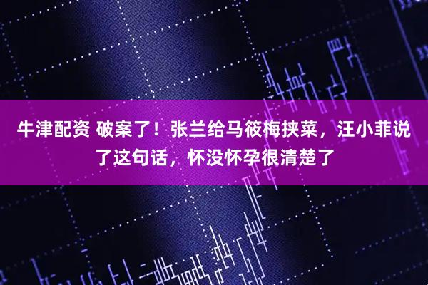 牛津配资 破案了！张兰给马筱梅挟菜，汪小菲说了这句话，怀没怀孕很清楚了